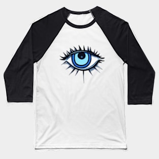 Electric Blue Eye Graphic Design No. 540 Baseball T-Shirt